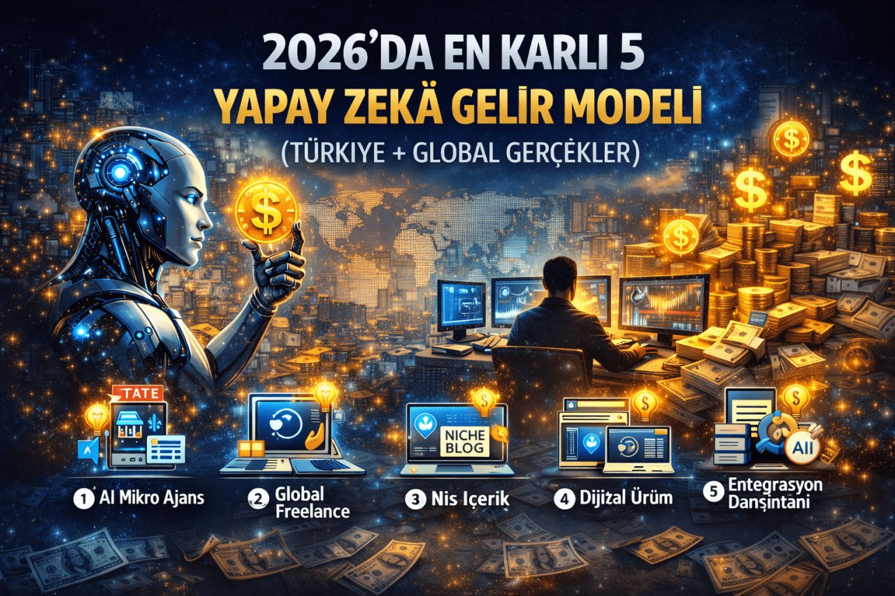 En Karlı 5 Yapay Zekâ Gelir Modeli (Türkiye + Global Gerçekler)